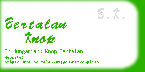 bertalan knop business card